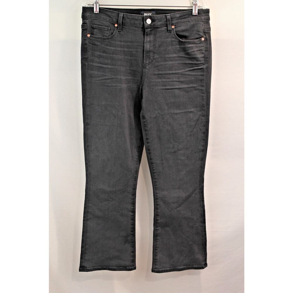 Paige Shelby Jeans Womens 31 Flare Black Stretch Denim High Rise Comfortable